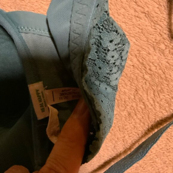 Aerie Sz 38D Olive Green Real Happy Demi Line Front Clasp Lace - Picture 4 of 6